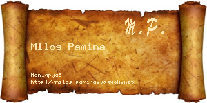 Milos Pamina névjegykártya